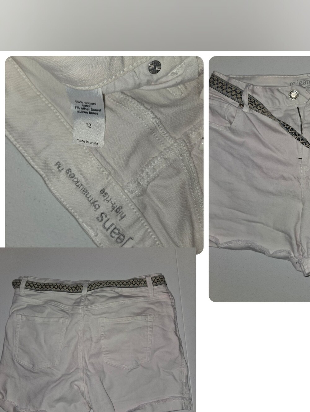Maurices White Denim Shorts with Decorative Belt